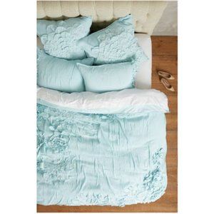 ANTHROPOLOGIE KING GEORGINA MINT AQUA DUVET COVER *LAST ONE*